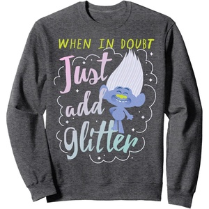 image:imageDreamWorks Trolls Just Add Glitter SweatshirtDark Heather Grey