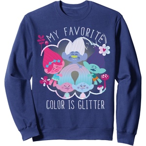 image:imageDreamWorks Trolls My Favorite Glitter SweatshirtNavy Blue
