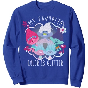 image:imageDreamWorks Trolls My Favorite Glitter SweatshirtRoyal Blue