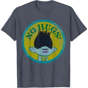 image:imageDreamWorks Trolls No Hugs Branch TShirtHeather Blue