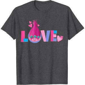 image:imageDreamWorks Trolls Poppy Love TShirtDark Heather Grey