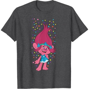image:imageDreamWorks Trolls Poppy Polka Dots TShirtDark Heather Grey