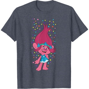 image:imageDreamWorks Trolls Poppy Polka Dots TShirtHeather Blue