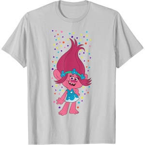 image:imageDreamWorks Trolls Poppy Polka Dots TShirtSilver Grey