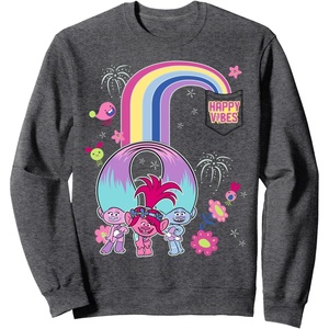 image:imageDreamWorks Trolls Poppy Rainbow SweatshirtDark Heather Grey