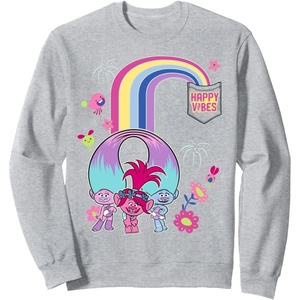 image:imageDreamWorks Trolls Poppy Rainbow SweatshirtHeather Grey