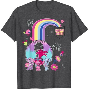 image:imageDreamWorks Trolls Poppy Rainbow TShirtDark Heather Grey
