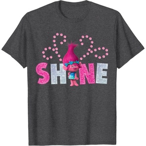 image:imageDreamWorks Trolls Poppy Shine TShirtDark Heather Grey
