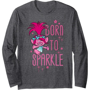 image:imageDreamWorks Trolls Poppy Sparkle Long Sleeve TShirtDark Heather Grey