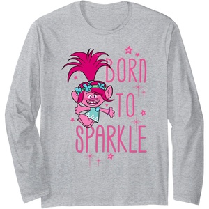 image:imageDreamWorks Trolls Poppy Sparkle Long Sleeve TShirtHeather Grey