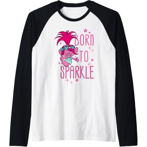 image:imageDreamWorks Trolls Poppy Sparkle Raglan Baseball TeeBlackWhite