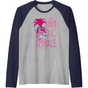 image:imageDreamWorks Trolls Poppy Sparkle Raglan Baseball TeeNavy BlueAthletic Heather
