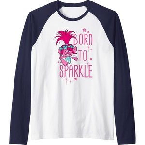 image:imageDreamWorks Trolls Poppy Sparkle Raglan Baseball TeeNavy BlueWhite