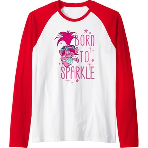 image:imageDreamWorks Trolls Poppy Sparkle Raglan Baseball TeeRedWhite