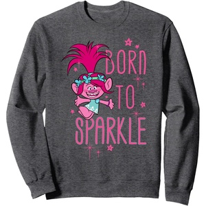 image:imageDreamWorks Trolls Poppy Sparkle SweatshirtDark Heather Grey
