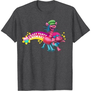image:imageDreamWorks Trolls Poppy amp Cooper Party Animal TShirtDark Heather Grey