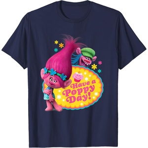 image:imageDreamWorks Trolls Poppy and Cooper Happy TShirtNavy Blue