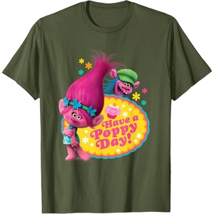 image:imageDreamWorks Trolls Poppy and Cooper Happy TShirtOlive Green
