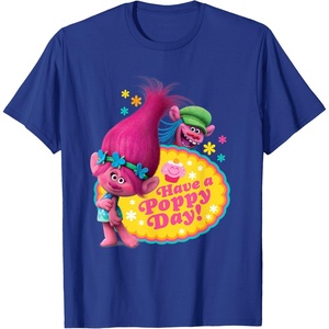 image:imageDreamWorks Trolls Poppy and Cooper Happy TShirtRoyal Blue