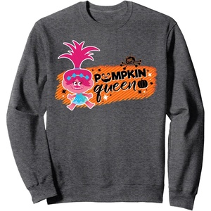 image:imageDreamWorks Trolls Pumpkin Queen Halloween SweatshirtDark Heather Grey
