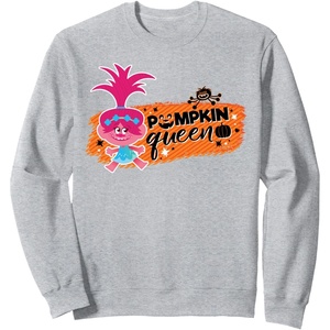image:imageDreamWorks Trolls Pumpkin Queen Halloween SweatshirtHeather Grey
