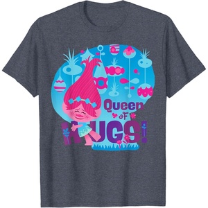 image:imageDreamWorks Trolls Queen of Hugs Poppy TShirtHeather Blue