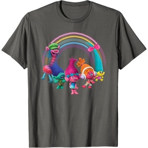 image:imageDreamWorks Trolls Rainbow Party TShirt SmallAsphalt Grey