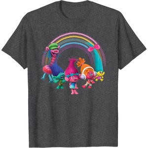 image:imageDreamWorks Trolls Rainbow Party TShirt SmallDark Heather Grey