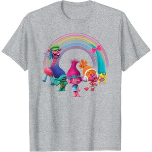 image:imageDreamWorks Trolls Rainbow Party TShirt SmallHeather Grey