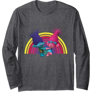 image:imageDreamWorks Trolls Rainbow Trolls Long Sleeve TShirtDark Heather Grey