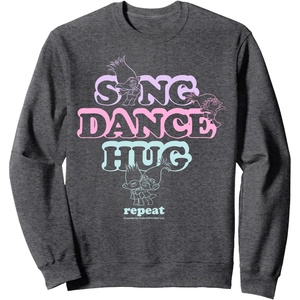 image:imageDreamWorks Trolls Repeat List SweatshirtDark Heather Grey