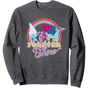 image:imageDreamWorks Trolls Retro Forever SweatshirtDark Heather Grey