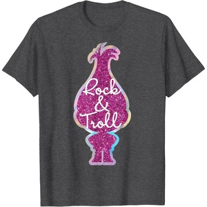 image:imageDreamWorks Trolls Rock amp Troll Sparkle TShirtDark Heather Grey