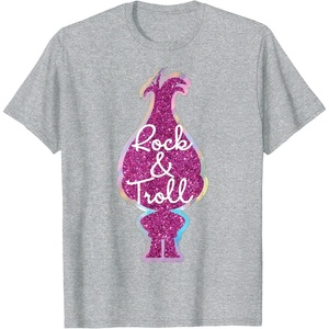 image:imageDreamWorks Trolls Rock amp Troll Sparkle TShirtHeather Grey