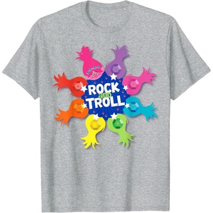 image:imageDreamWorks Trolls Rock and Trolls Rainbow TShirtHeather Grey
