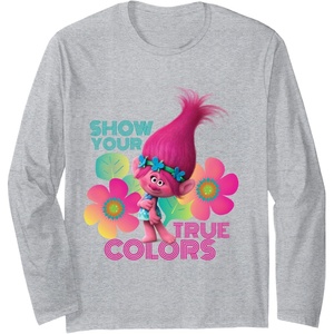 image:imageDreamWorks Trolls Show Your True Colors Long Sleeve TShirtHeather Grey
