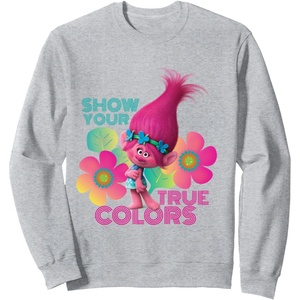 image:imageDreamWorks Trolls Show Your True Colors SweatshirtHeather Grey