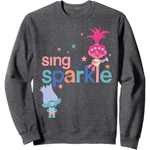 image:imageDreamWorks Trolls Sing and Sparkle SweatshirtDark Heather Grey
