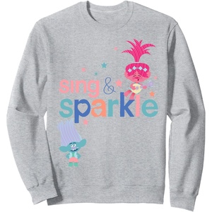image:imageDreamWorks Trolls Sing and Sparkle SweatshirtHeather Grey