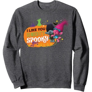 image:imageDreamWorks Trolls Spooky Halloween SweatshirtDark Heather Grey