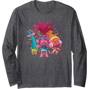 image:imageDreamWorks Trolls Womens Roll Long Sleeve TShirtDark Heather Grey