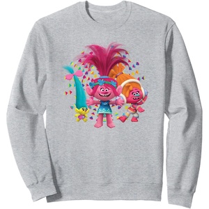 image:imageDreamWorks Trolls Womens Roll SweatshirtHeather Grey