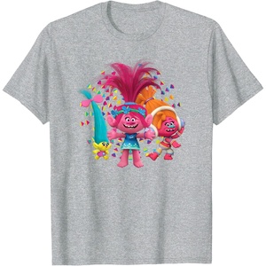 image:imageDreamWorks Trolls Womens Roll TShirtHeather Grey