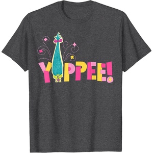 image:imageDreamWorks Trolls Yippee Smidge TShirtDark Heather Grey