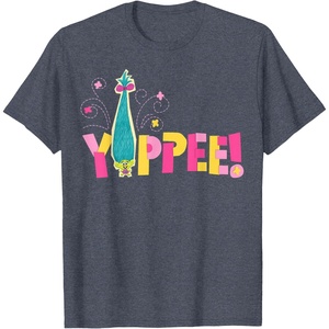 image:imageDreamWorks Trolls Yippee Smidge TShirtHeather Blue