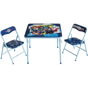 image:imageIdea Nuova Trolls 3 Piece Childrens Activity Square Table and Chair Set Ages 3Avengers  Blue