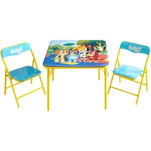 image:imageIdea Nuova Trolls 3 Piece Childrens Activity Square Table and Chair Set Ages 3Bluey
