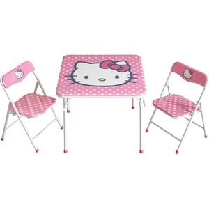 image:imageIdea Nuova Trolls 3 Piece Childrens Activity Square Table and Chair Set Ages 3Hello Kitty