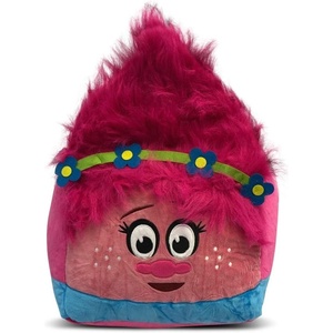 image:imageIdea Nuova Trolls Poppy 3D Bean Bag Square Pouf Ottoman Decorative Seating for Kids 13x 13x13