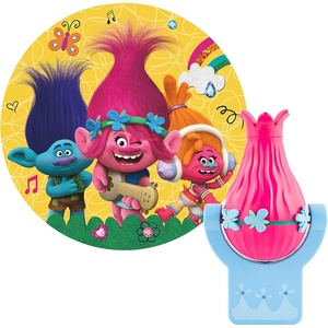 image:imageProjectables Trolls World Tour LED Night Light Plugin Dusk to Dawn ULListed Image of Poppy Branch and DJ Suki on Ceiling Ideal for Bedroom Bathroom Nursery 42030